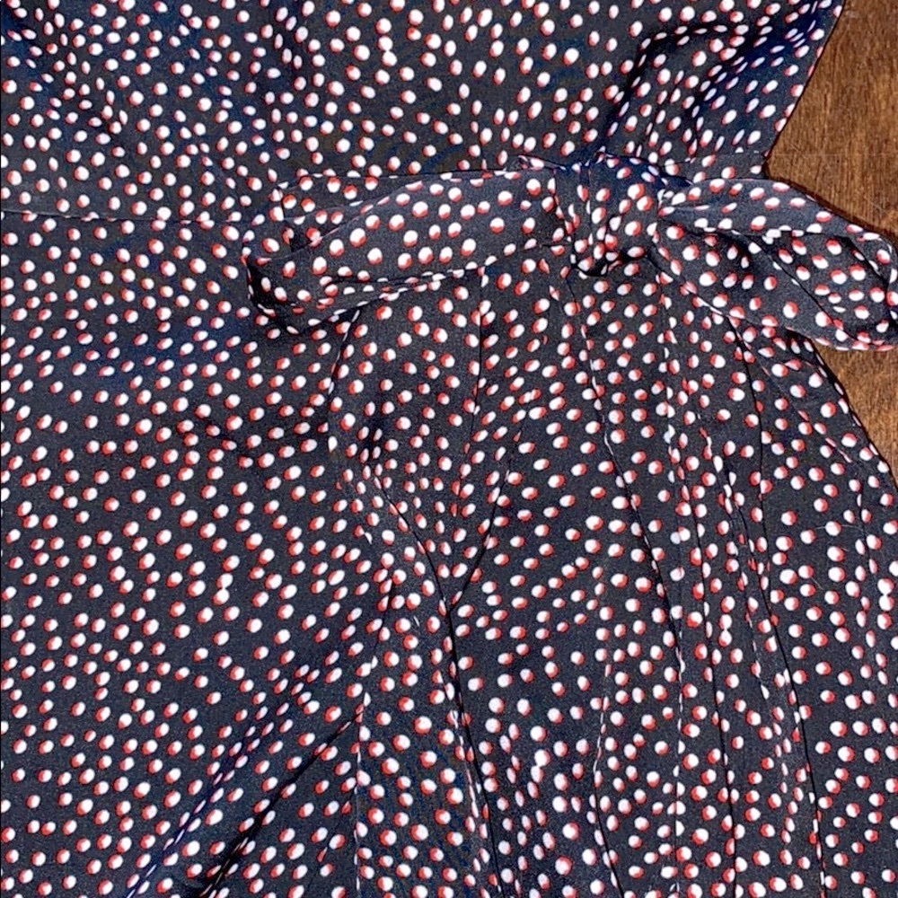 Express Dotted Square Neck Ruffle Wrap Dress (S) - image 2